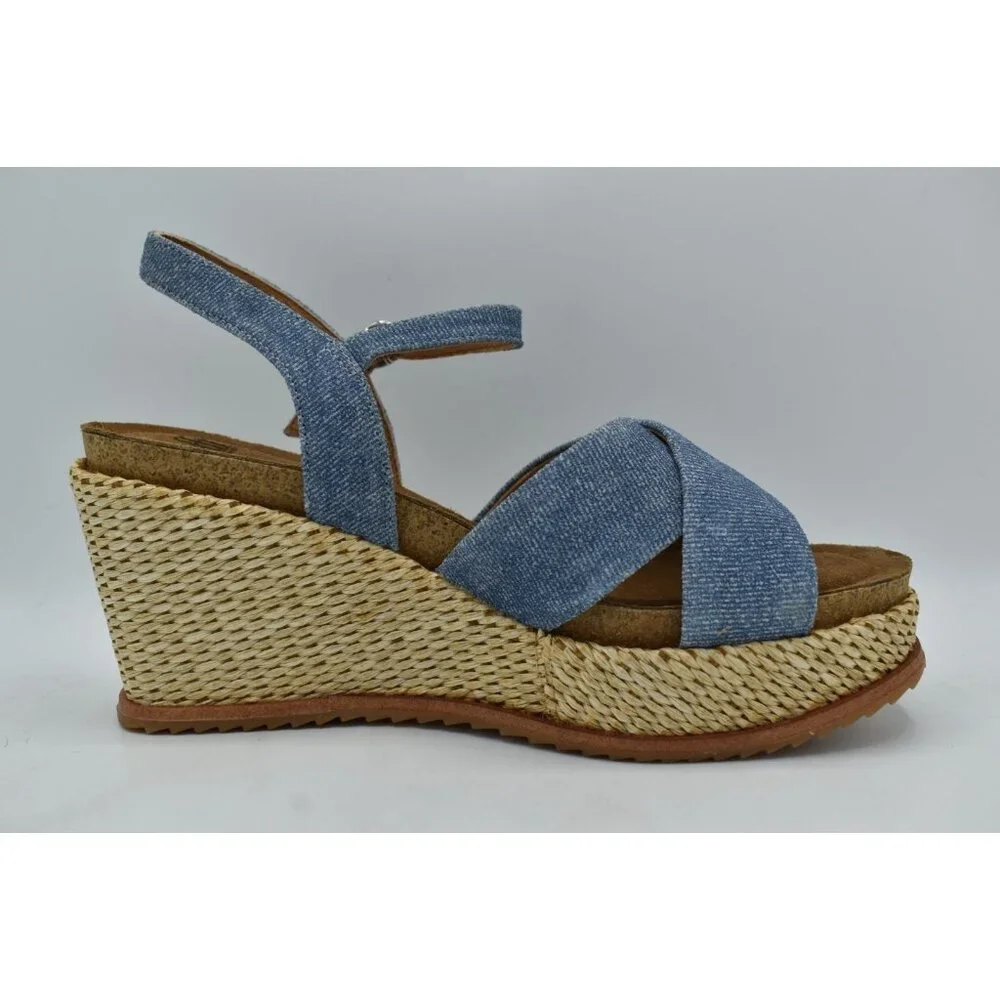 Sofft Womens Size 11 Diana Blue Chambray Denim Espadrille Open Toe Sandals Shoes